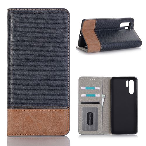 Etui en PU cure-dent bicolore bleu pour votre Huawei P30 Pro