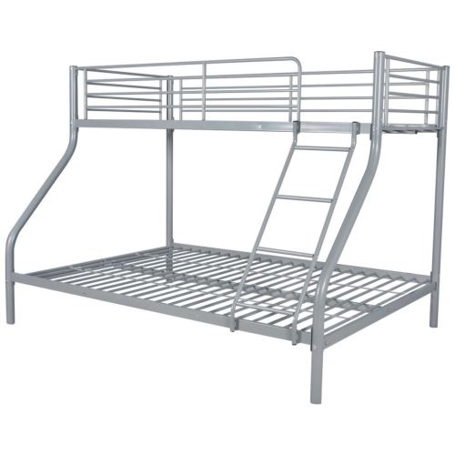 Cadre de lit superposé VidaXL - Pour chambre à coucher d'enfants - 200 x 140/200 x 90 cm - En métal gris