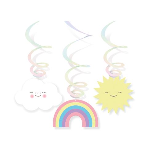 Amscan tourbillons Rainbow & Cloud80 cm papier d'aluminium/papier 6 pièces