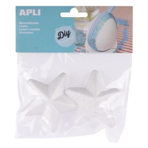 Apli sachet de 2 étoiles en polystyrene - ø 75 mm 014799