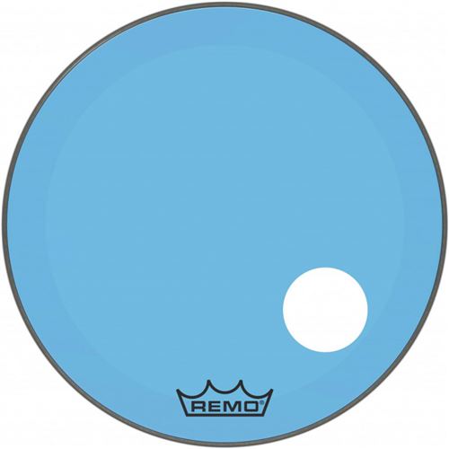 Remo P3-1326-CT-BUOH - Peau de frappe Powerstroke 3 Colortone pour grosse caisse, bleu, 26, avec trou décentré de 5
