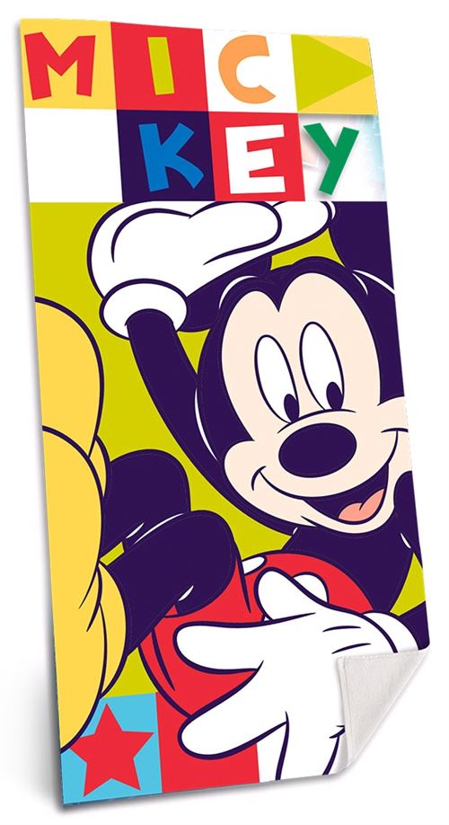 Disney serviette de plage MickeyMouse 140 x 70 cm coton vert/rouge