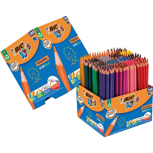 Crayons de couleur BIC Kids Evolution Triangle étui 12 pièces sur