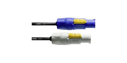 Câble de raccordement alimentation Cordial CFCA 5 FCB [1x PowerCon mâle - 1x PowerCon mâle] bleu, blanc 5 m