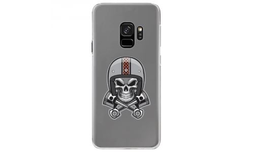 Coque rigide transparente pour Samsung Galaxy S9 avec impression Motifs tête de mort avec un casque