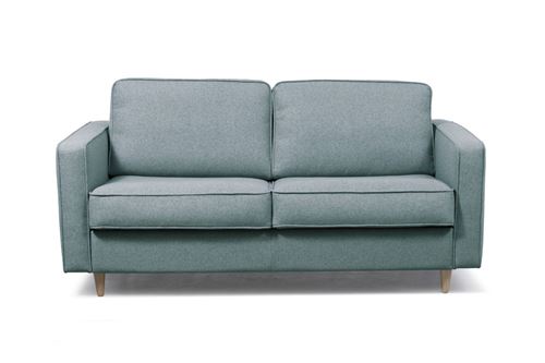 Canapé type Rapido 3 places BULLE en Tissu - Matelas 140x200x13 cm - Couleur - Bleu