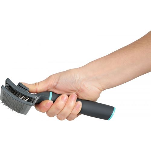 Brosse à slicker rétractable Zolux Anah taille M : L 9,2 x l 5 x h 19 cm pour chien - Image 4