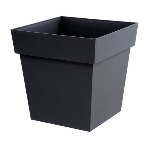 Eda Gris Pot De Fleur Carré Toscane - 39 X 39 X H 39 Cm - 38 L - Anthracite