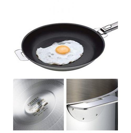Poêle avec revêtement Exceliss+ 22 cm # P22QE - Mutine amovible (Classique) par Cristel