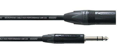 Cordial Mikrofonkabel CPM 5 MV - 5 m, NEUTRIK XLR male / Klinke 6,3 mm stereo schwarz