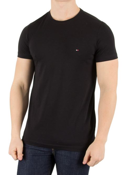 Tommy Hilfiger Homme Slim Fit stretch Logo T-Shirt, Noir
