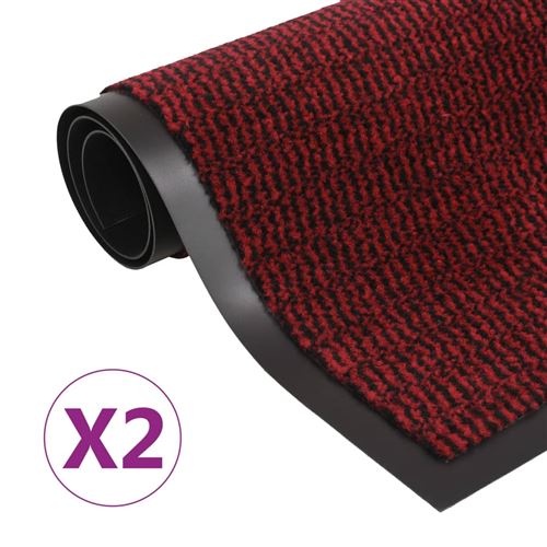 Vidaxl Rouge Paillassons 2 Pcs - Image 3