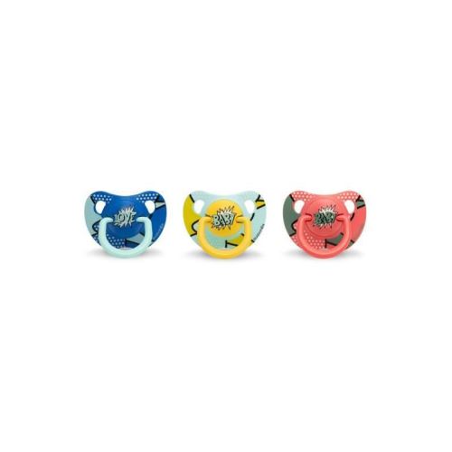 suavinex lot de 3 sucettes silicone physiologique arty baby +12 mois