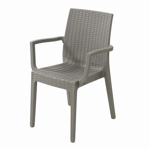 Chaise tourterelle en résine empilable DAFNE-T