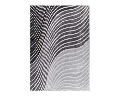 ALLOTAPIS - Tapis contemporain argenté effet vague Tavira - 80x150cm - Argenté