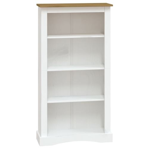 vidaXL Bibliothèque à 4 niveaux Pin mexicain Corona Blanc 81x29x150 cm