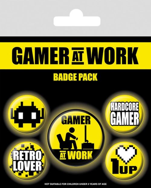 Badges Pack Gamer At Work