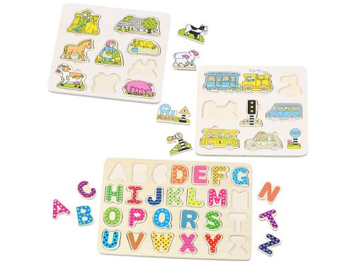 Lot de 3 puzzles en bois pour enfants
