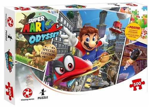 ANCIEN PUZZLE SUPER MARIO WORLD POSTER 500 PIECES NATHAN