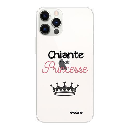 Coque pour iPhone 12/12 Pro souple transparente Chiante mais princesse Motif Ecriture Tendance [Evetane®]