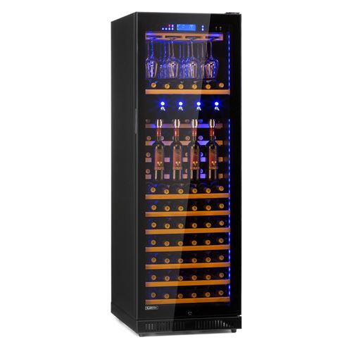 Klarstein First Class 129 Pro Cave à vin réfrigérée 430L/129 bouteilles - 4 distributeurs - Noir