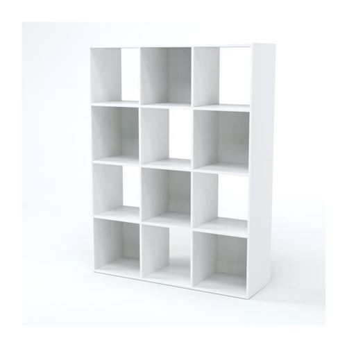Paris Prix - Etagère Bibliothèque 12 Cases enimsay 92cm Blanc