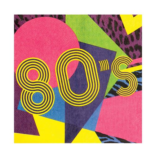 Boland 44608 – Lot de 12 serviettes Années '80, multicolore