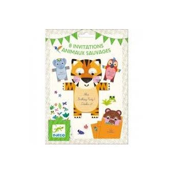 Djeco 8 Invitations Animaux Sauvages Autres Achat Prix Fnac