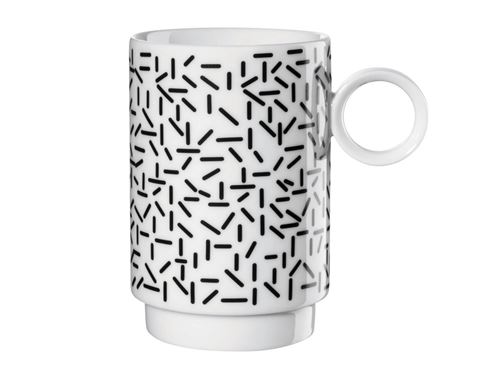Mug en porcelaine noir et blanc 25cl - Lot de 2 NEW MEMPHIS
