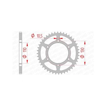 Couronne AFAM 41 dents acier standard pas 520 type 16500 - 1
