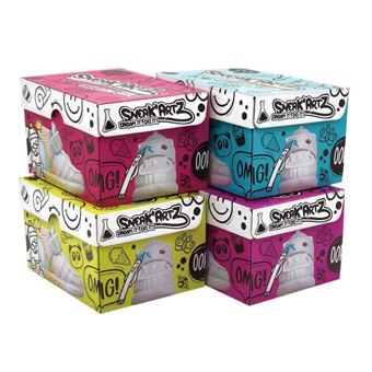 Splash Toys Sneak'ARTZ Starter Set – Personalisiere 2 Weiße Sneaker (10 Cm) Mit Stiften, Charms & Schablonen, Ab 5 Jahren