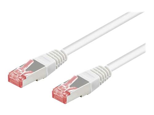 goobay - Netwerkkabel - RJ-45 (M) naar RJ-45 (M) - 1 m - pairs in metal foil (PiMF) - CAT 6 - halogeenvrij, gevormd - wit