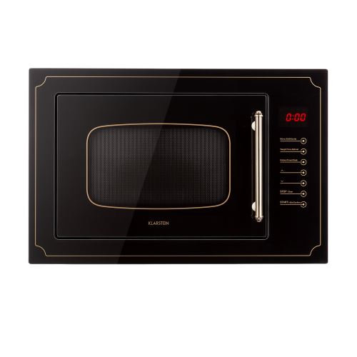Klarstein Victoria 25 Four micro-ondes encastrable 25 litres 900W - Grill 1000W - Fonction décongélation - Look rétro noir