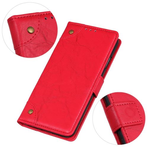 Etui en PU support magnétique de style rétro rouge pour votre Samsung Galaxy M10