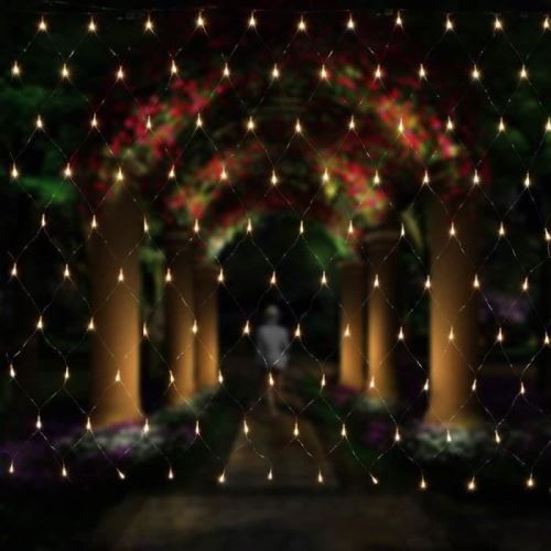 Filet lumineux à LED 3 x 2 m pour décoration de Noël, fêtes, intérieur, 8 programmes de changement de lumière (blanc)