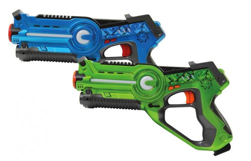 Jamara Set de combat laser à impulsion pour garçons 28 cm bleu/vert