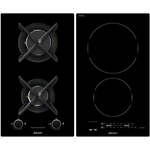Sauter SPI4465MB - Table de cuisson mixte induction et gaz - 4 plaques de cuisson - profondeur : 49 cm - noir