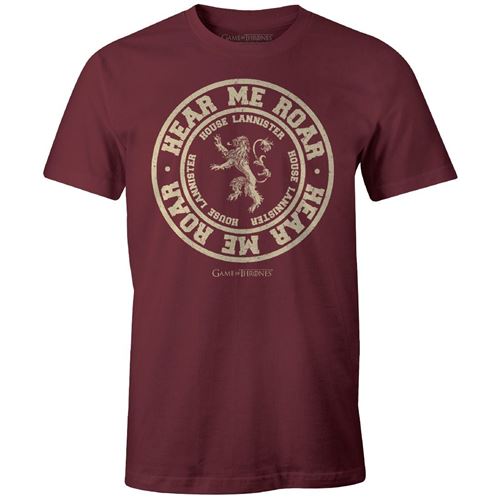 T-shirt Game Of Thrones - Hear me Roar - Bordeaux - XL