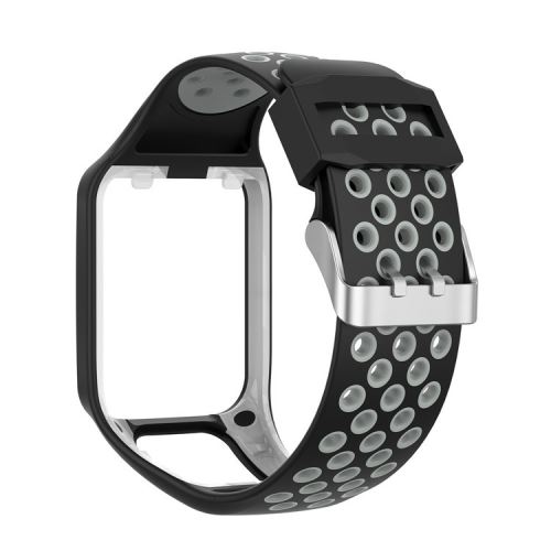 Bracelet en silicone pour TomTom Spark Runner 2/3 Golfer2 - Blanc&Noir