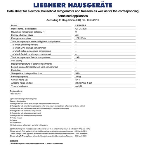 GT2132-21 LIEBHERR Congélateur coffre pas cher ✔️ Garantie 5 ans