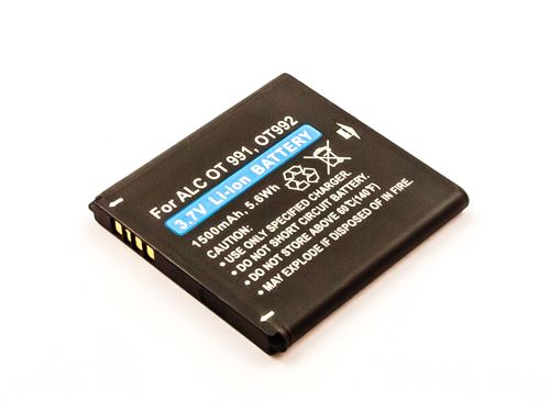 Batterie compatible ALC OT 991, OT 992, Li-ion, 3,7V, 1500mAh, 5,6Wh