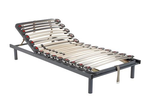 Vente-unique Literie relaxation Dreamea Sommier de relaxation monté sur tenons, 3 plans de couchage, fermeté réglable par curseurs - 70x190cm