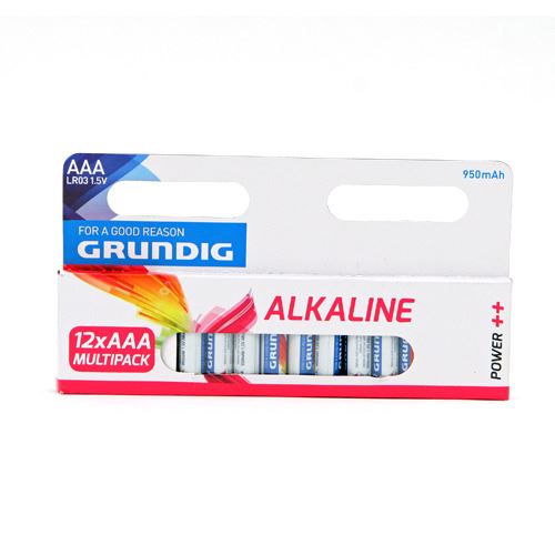 Piles alcalines AAA Grundig 950mAh 12 pièces