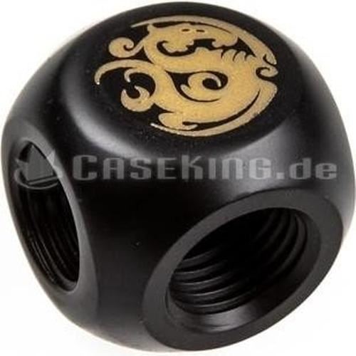 bitspower bitspower t-adapter 3x ig 1/4 zoll - carbon black noir