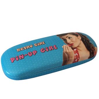 Boite à lunettes Rétro bleu Etui à lunettes Achat prix fnac