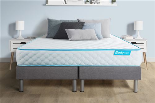 Ensemble matelas et sommier Bodycare Ensemble matelas 160 x 200 cm bodyone - mousse - ep. 19 cm - ferme - sommier gris