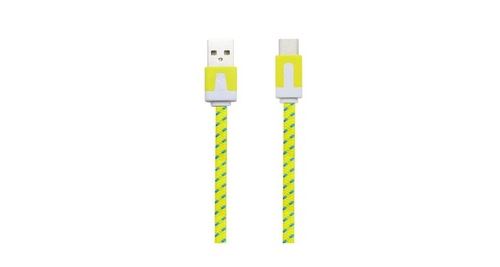 Cable Noodle Type C Pour Htc U Ultra Chargeur Android Usb 1,5m Connecteur Tresse (jaune)