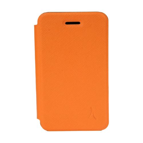 Akashi - Flip cover voor mobiele telefoon - namaakleer - oranje - voor Apple iPhone 6