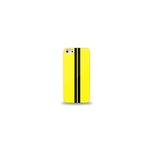 Coque rigide jaune racing noir iPhone 5 / 5S