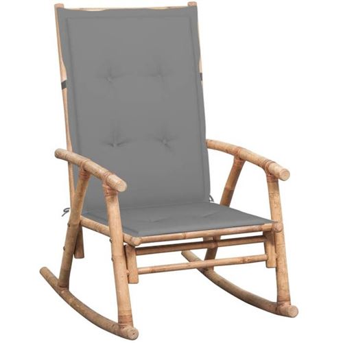 Vidaxl Gris Chaise À Bascule - Bambou - Image 3